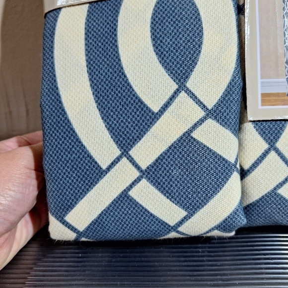 2 Rod Pocket Panels Trellis Style Sutton Ink Curtain Perfect Pair 40" X 84" - Picture 9 of 12